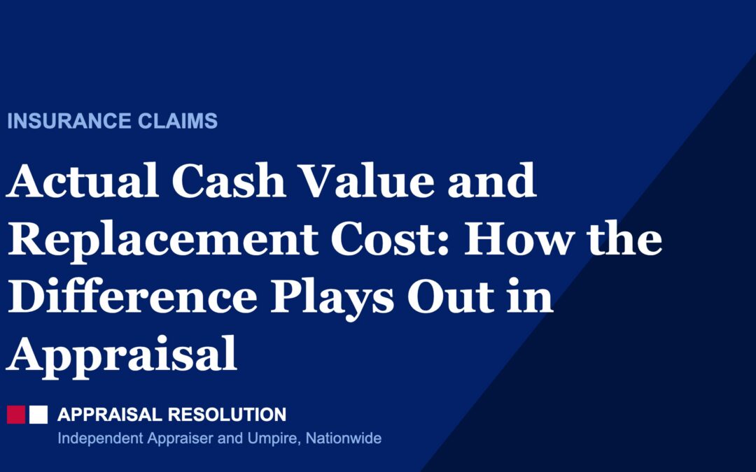 Actual Cash Value and Replacement Cost: How the Difference Plays Out in Appraisal