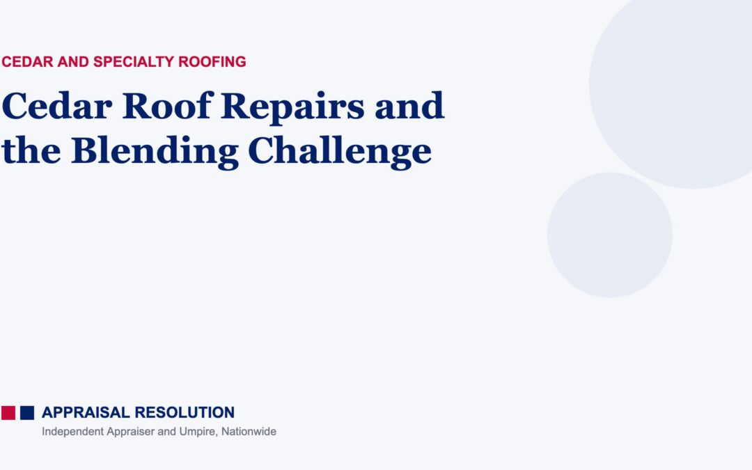 Cedar Roof Repairs and the Blending Challenge