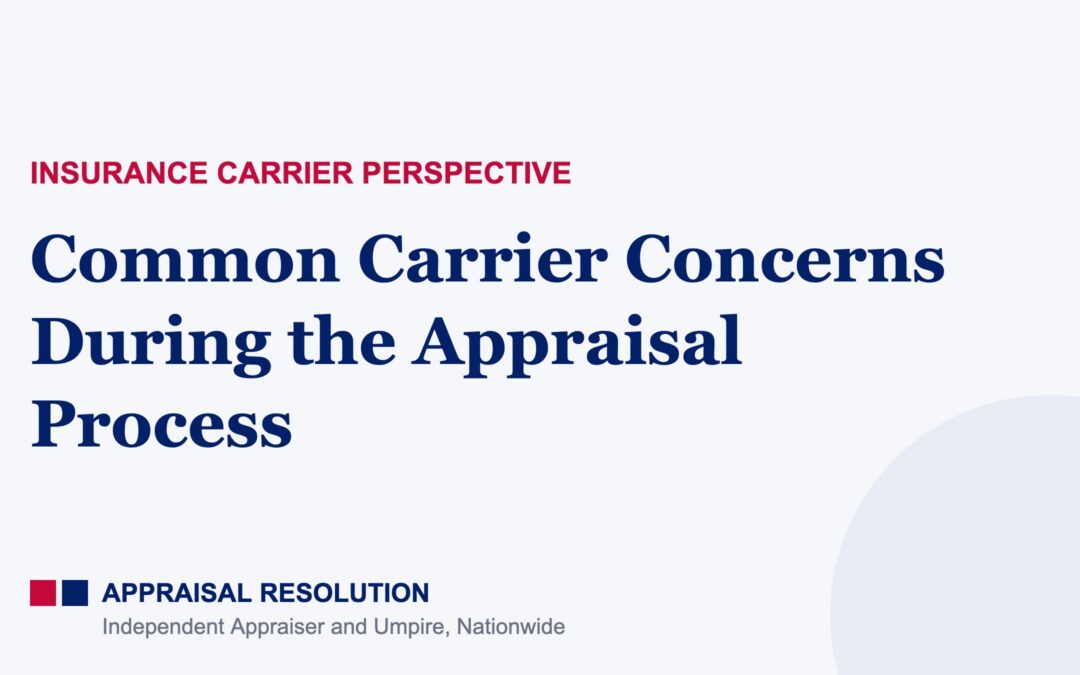 Common Carrier Concerns During the Appraisal Process