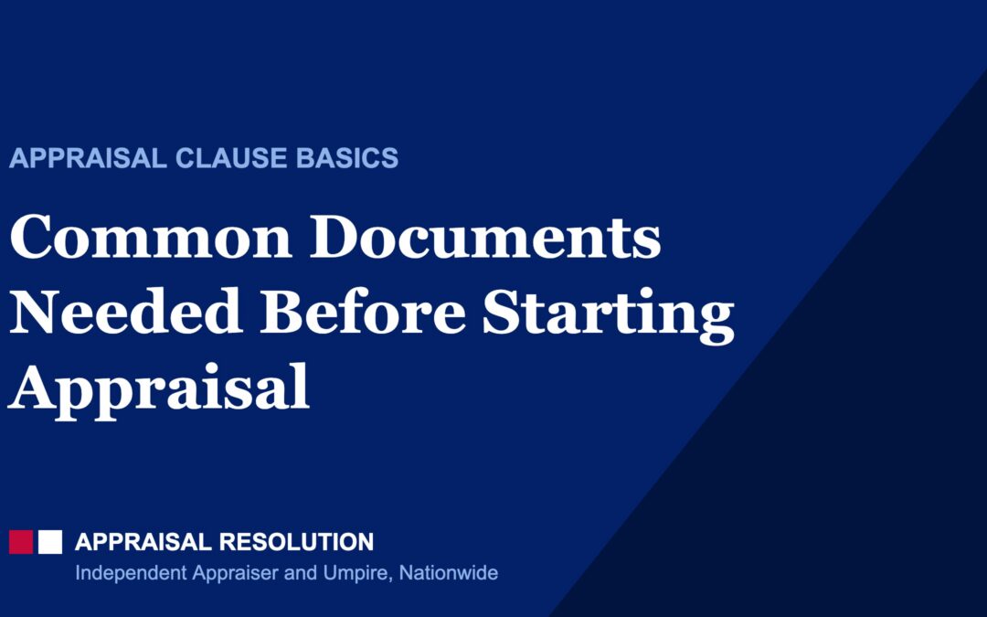 Common Documents Needed Before Starting Appraisal