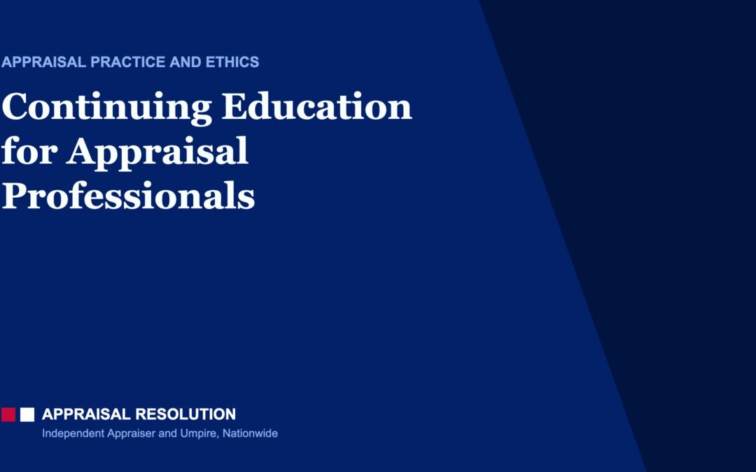 Continuing Education for Appraisal Professionals