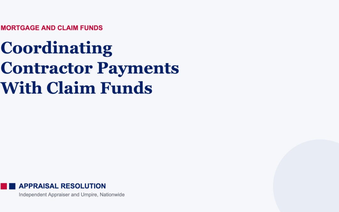 Coordinating Contractor Payments With Claim Funds