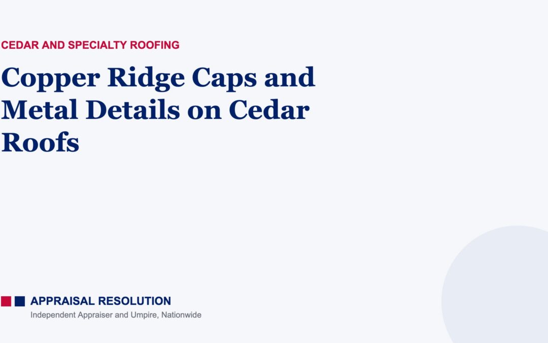 Copper Ridge Caps and Metal Details on Cedar Roofs