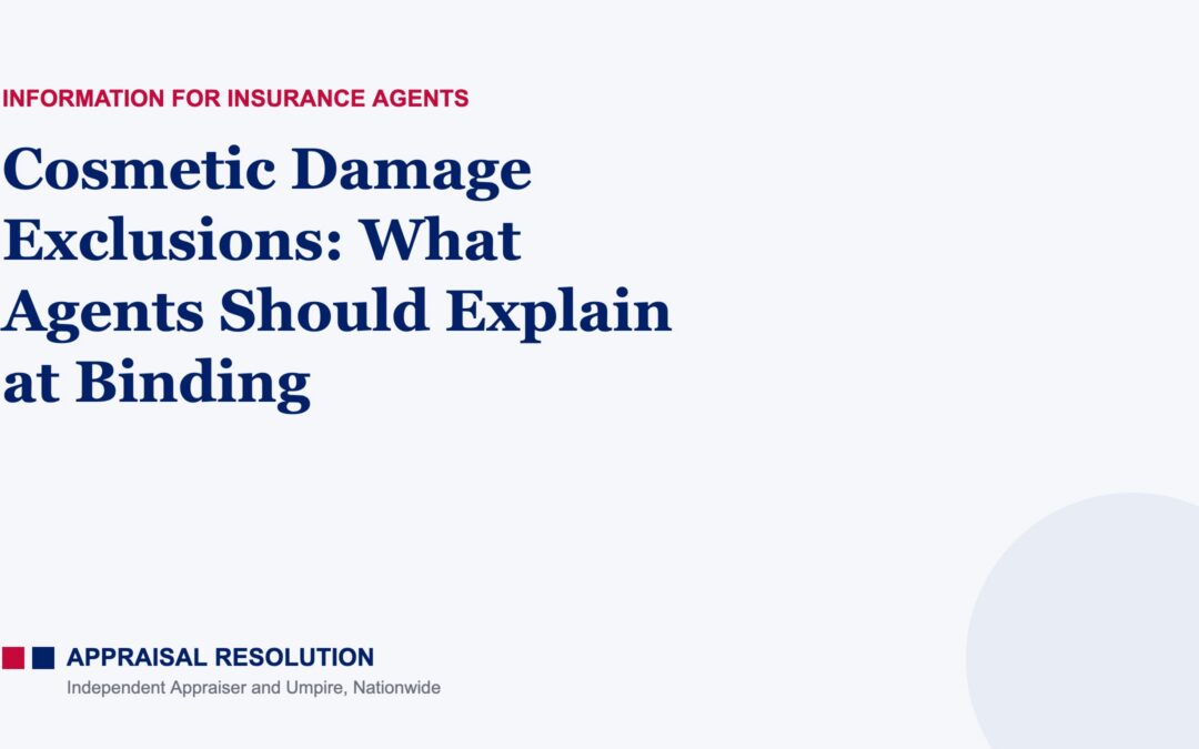 Cosmetic Damage Exclusions: What Agents Should Explain at Binding