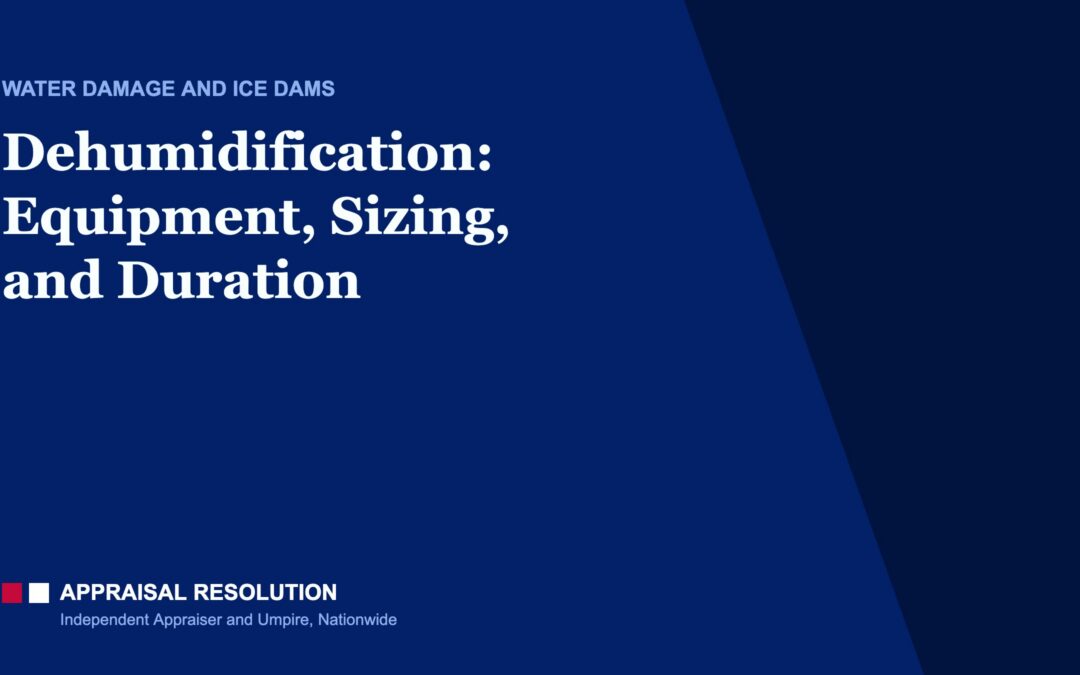 Dehumidification: Equipment, Sizing, and Duration
