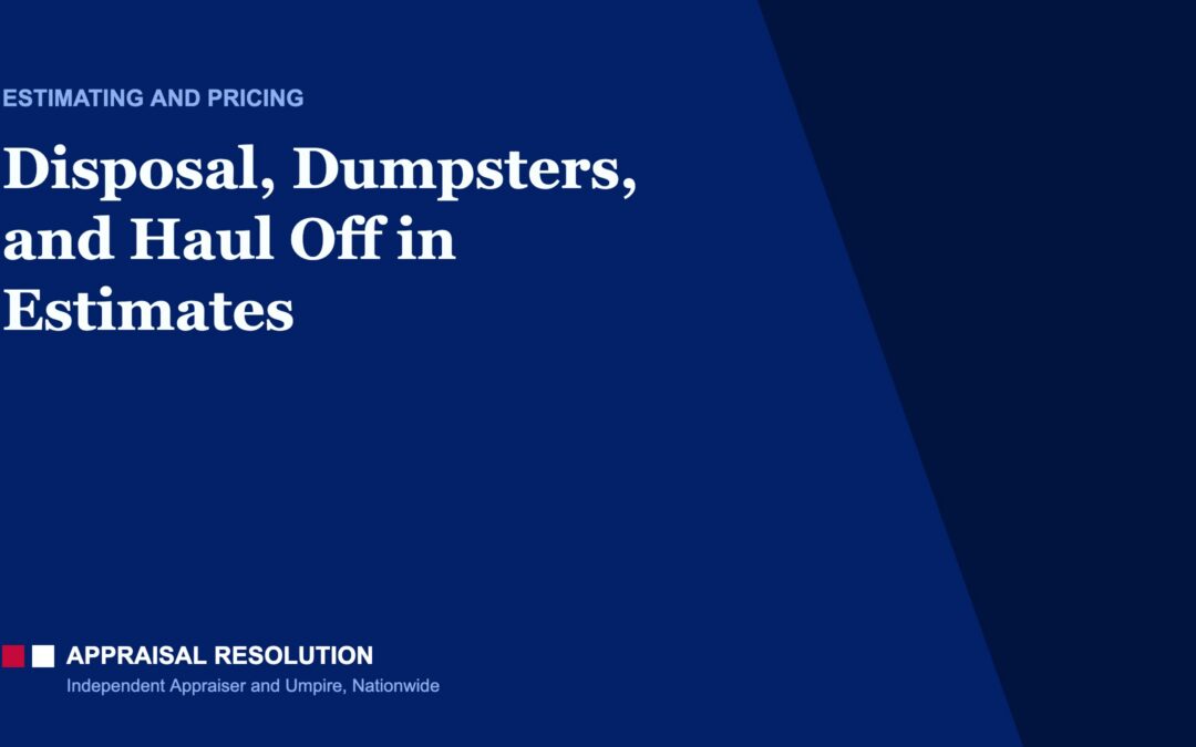 Disposal, Dumpsters, and Haul Off in Estimates