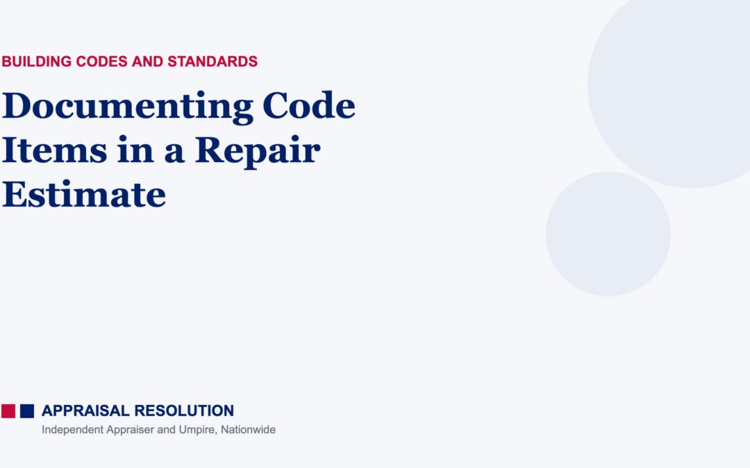 Documenting Code Items in a Repair Estimate