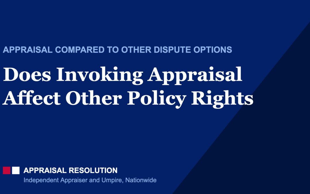 Does Invoking Appraisal Affect Other Policy Rights