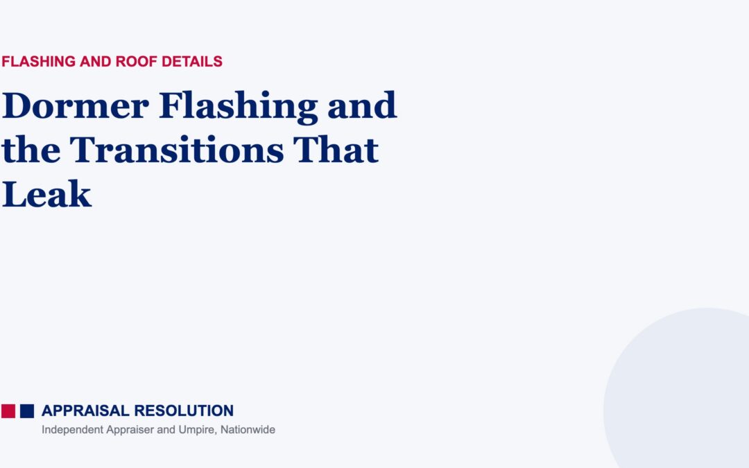 Dormer Flashing and the Transitions That Leak