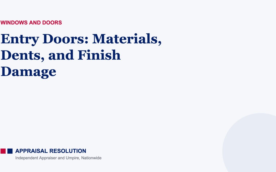 Entry Doors: Materials, Dents, and Finish Damage