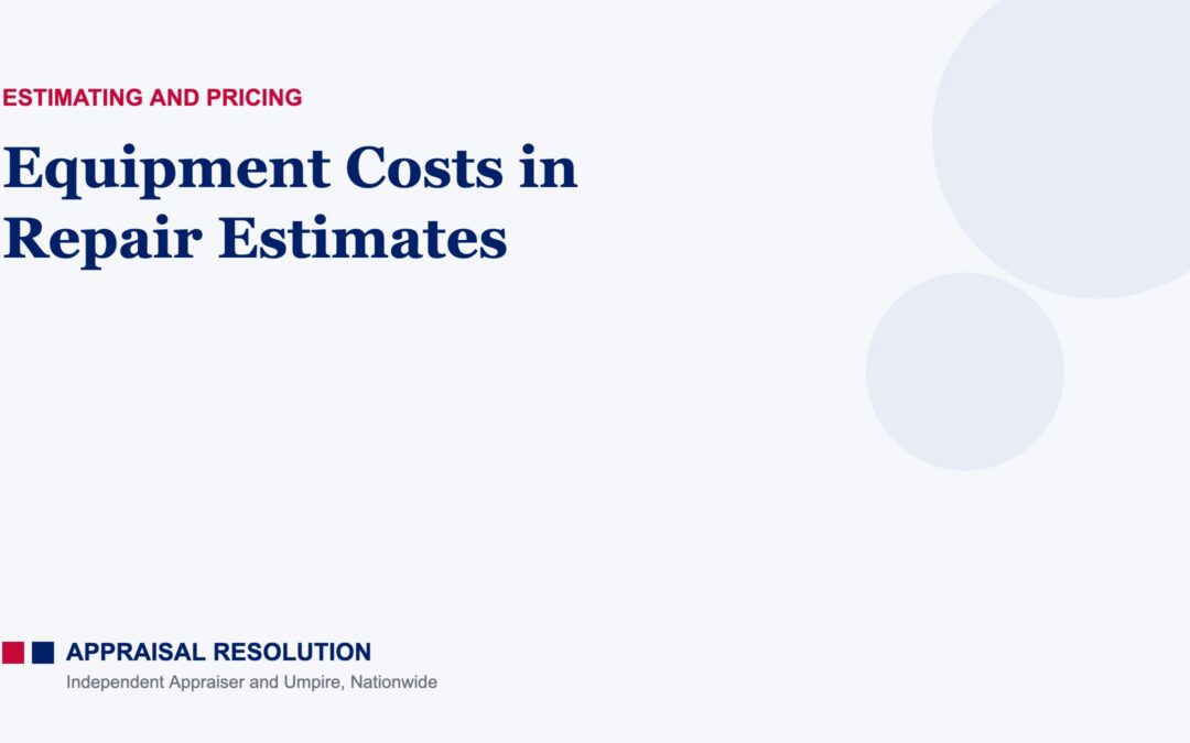 Equipment Costs in Repair Estimates