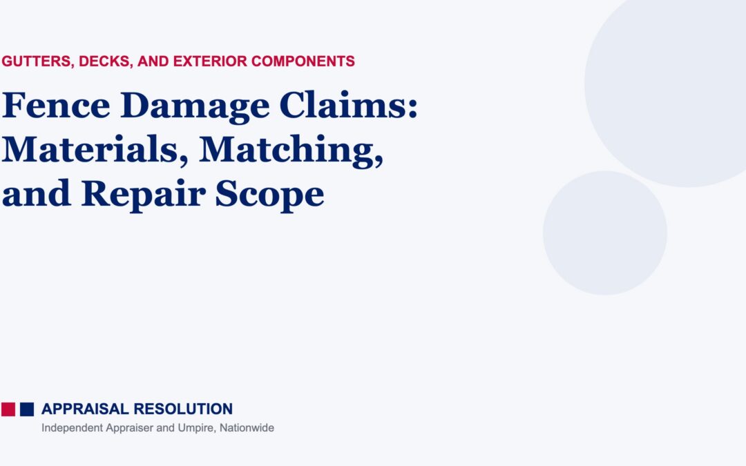 Fence Damage Claims: Materials, Matching, and Repair Scope