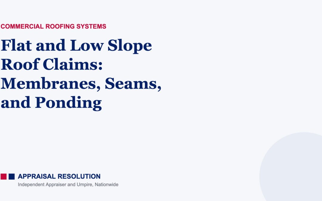 Flat and Low Slope Roof Claims: Membranes, Seams, and Ponding