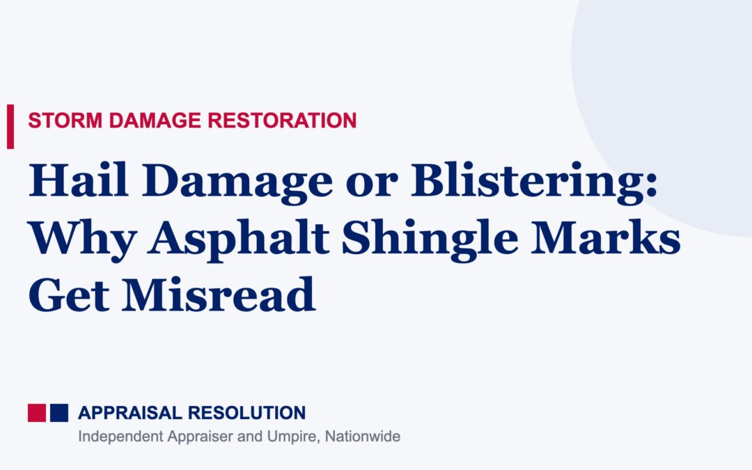 Hail Damage or Blistering: Why Asphalt Shingle Marks Get Misread
