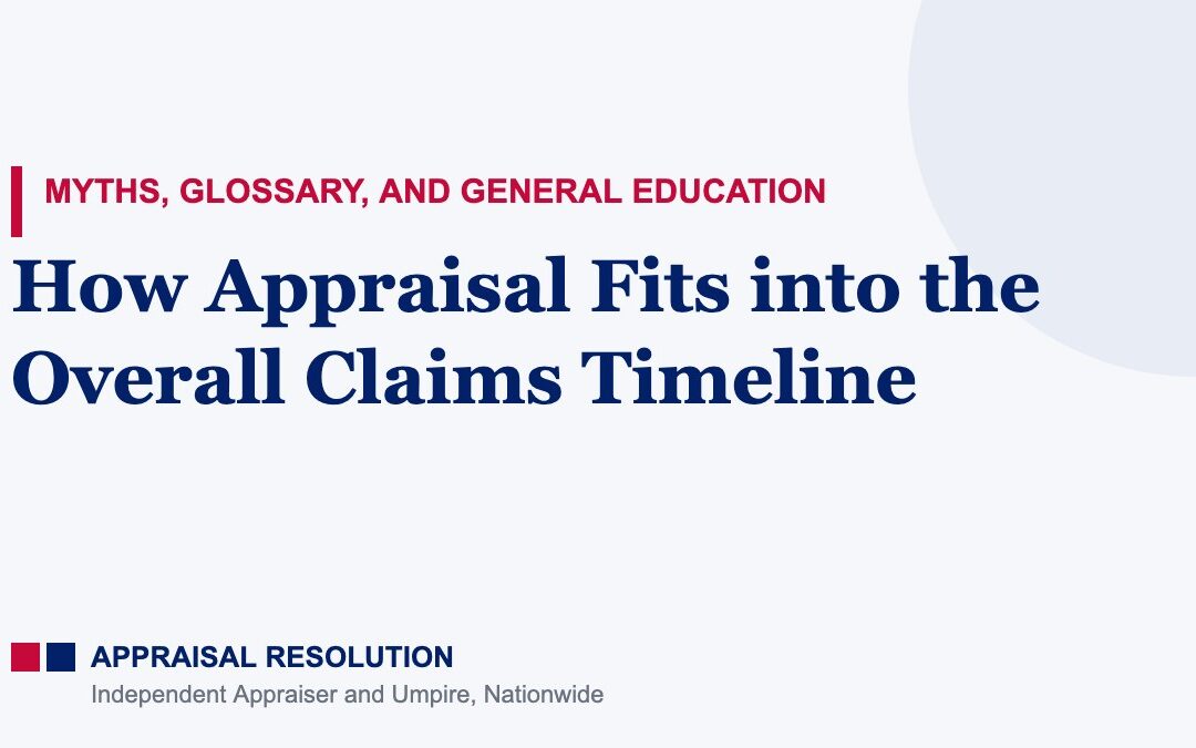 How Appraisal Fits into the Overall Claims Timeline
