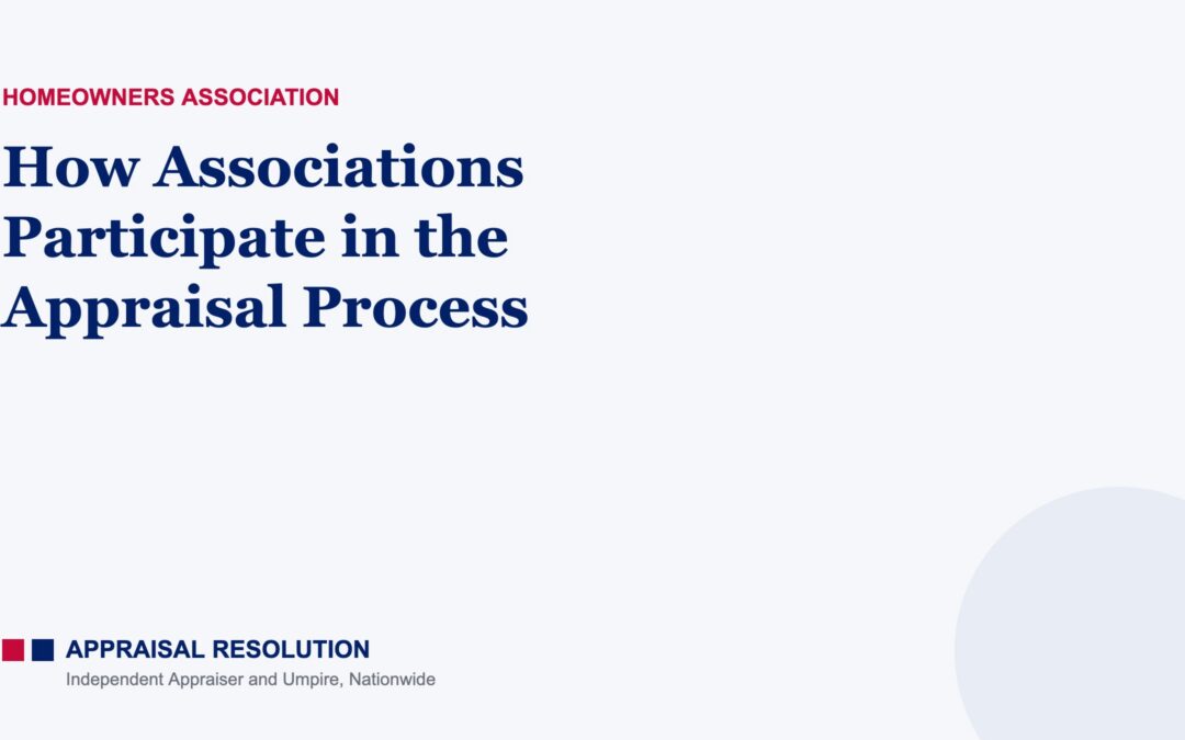 How Associations Participate in the Appraisal Process