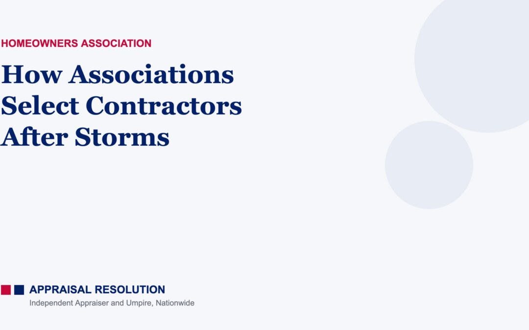 How Associations Select Contractors After Storms