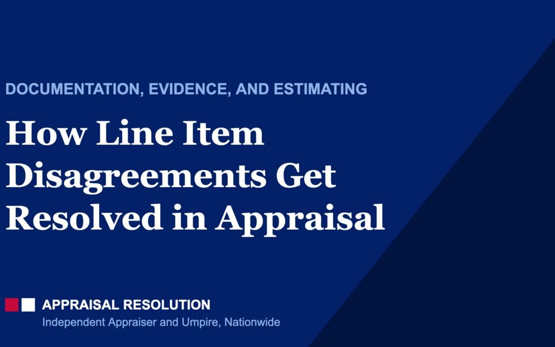 How Line Item Disagreements Get Resolved in Appraisal