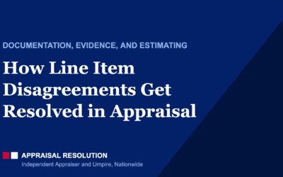 How Line Item Disagreements Get Resolved in Appraisal