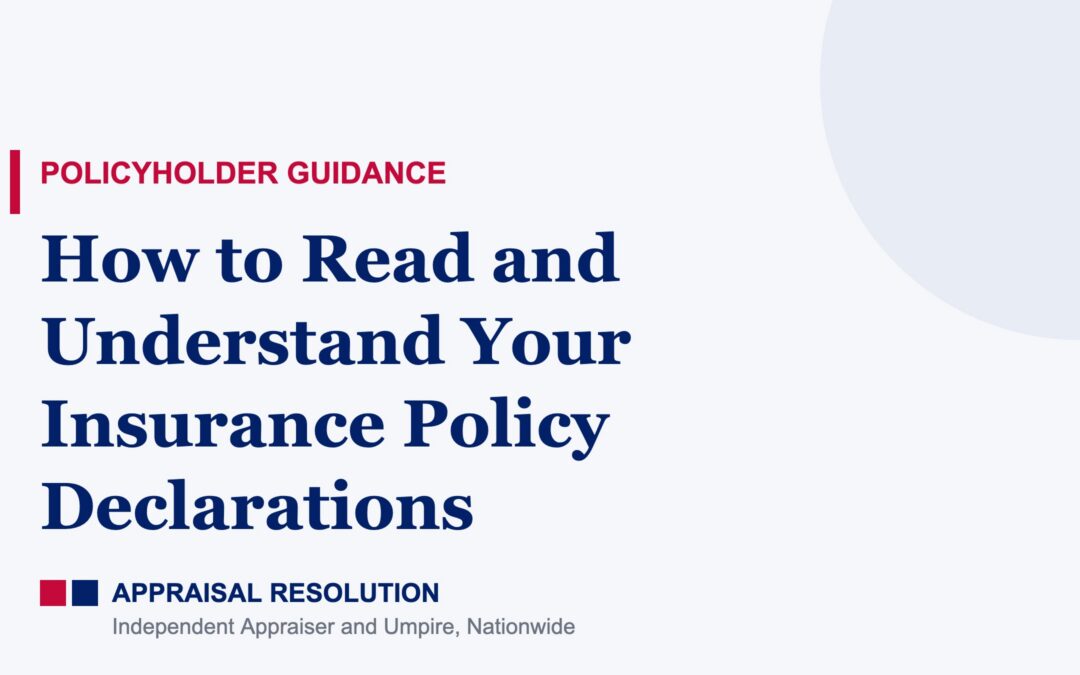 How to Read and Understand Your Insurance Policy Declarations