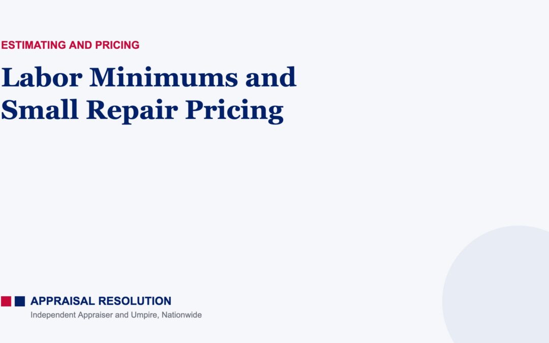 Labor Minimums and Small Repair Pricing