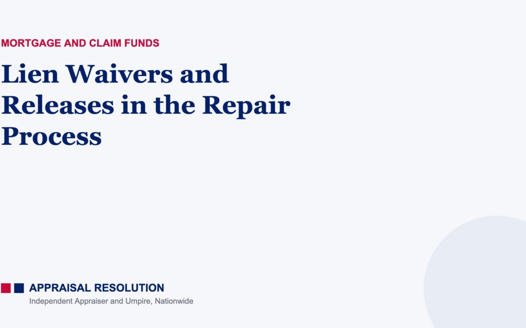 Lien Waivers and Releases in the Repair Process