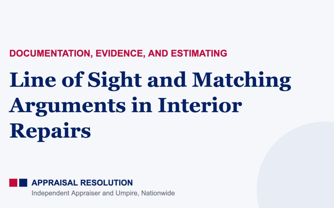Line of Sight and Matching Arguments in Interior Repairs