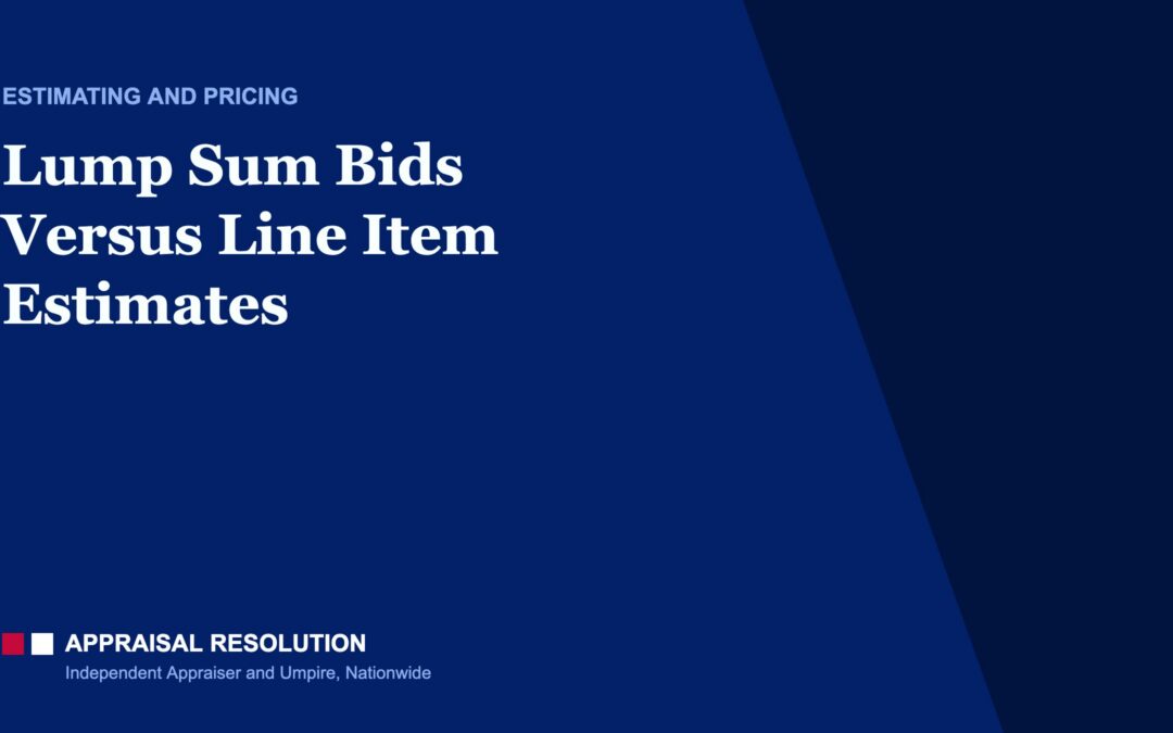 Lump Sum Bids Versus Line Item Estimates