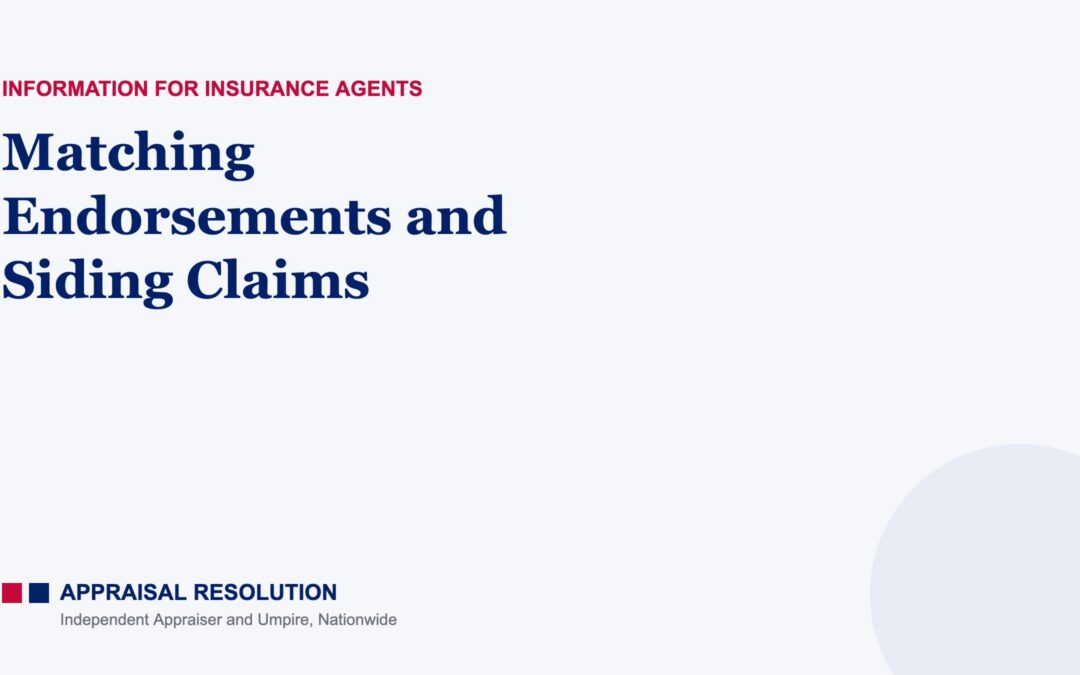 Matching Endorsements and Siding Claims