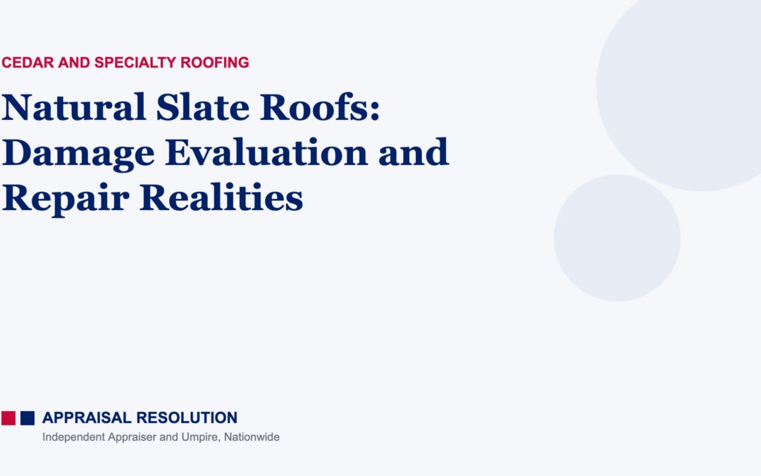 Natural Slate Roofs: Damage Evaluation and Repair Realities