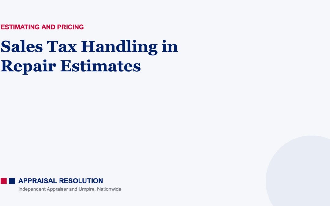 Sales Tax Handling in Repair Estimates
