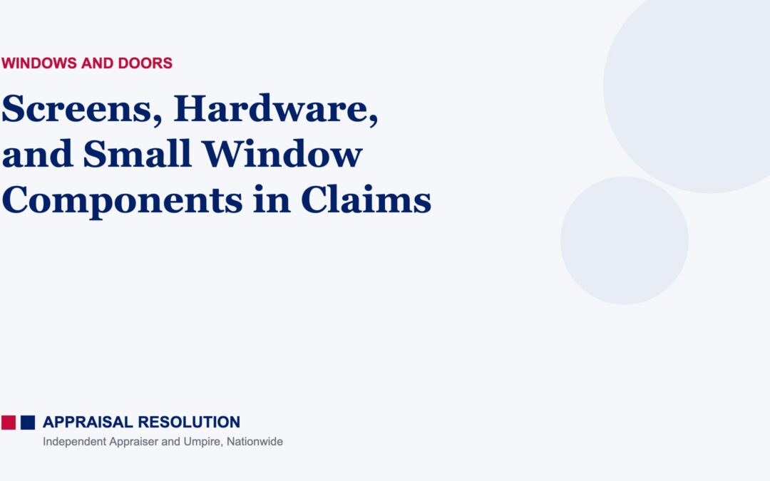 Screens, Hardware, and Small Window Components in Claims