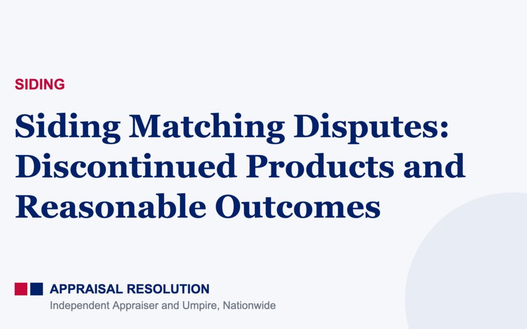 Siding Matching Disputes: Discontinued Products and Reasonable Outcomes