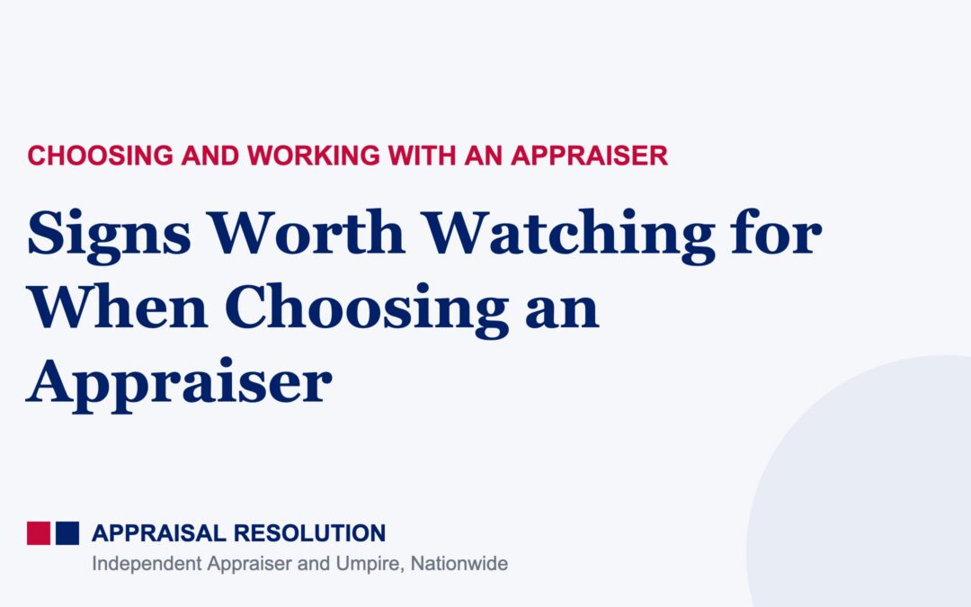 Signs Worth Watching for When Choosing an Appraiser