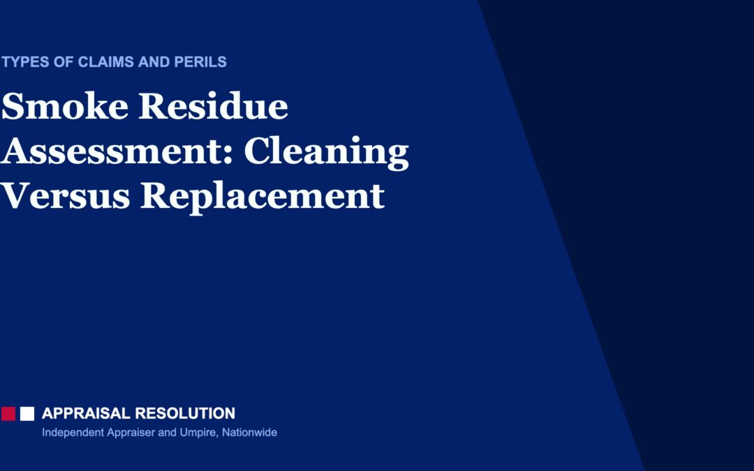 Appraisal Resolution article card: Smoke Residue Assessment: Cleaning Versus Replacement