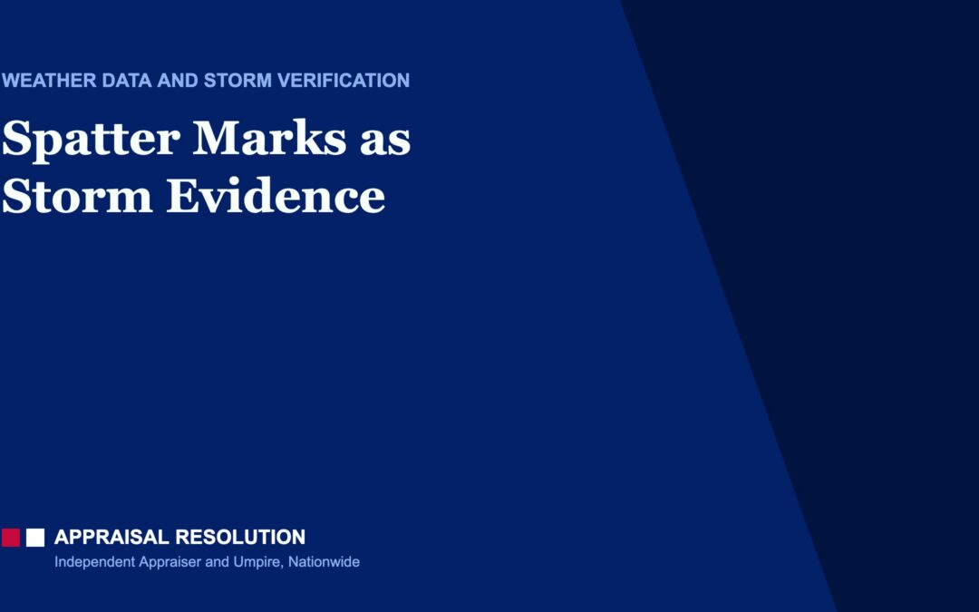 Spatter Marks as Storm Evidence