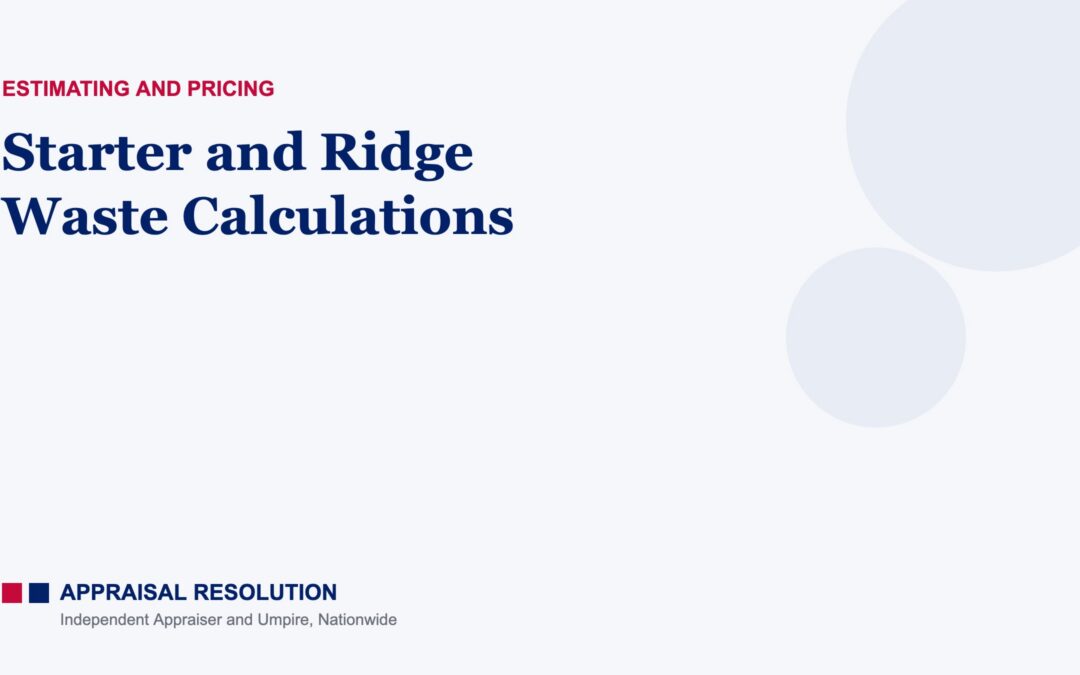 Starter and Ridge Waste Calculations