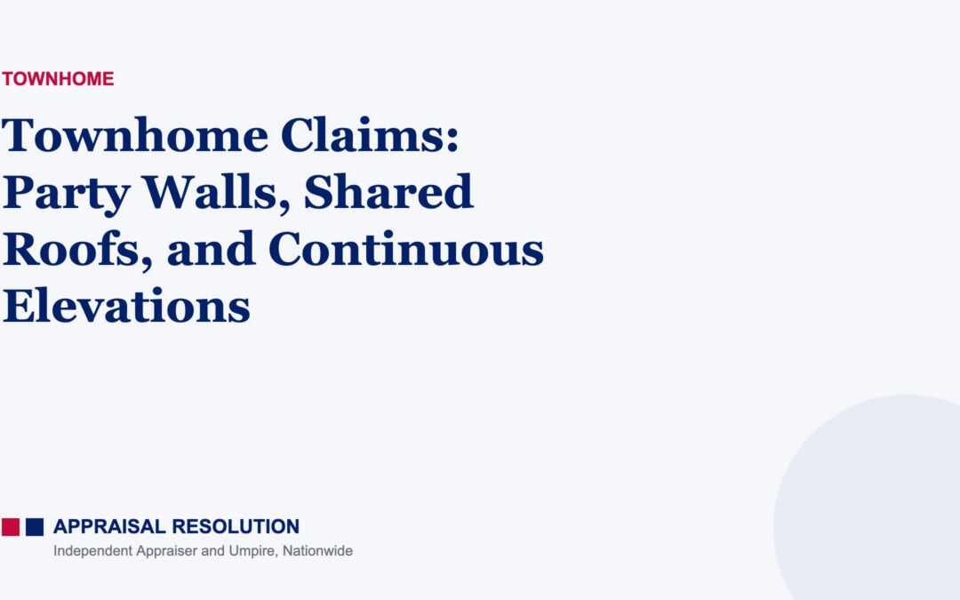 Townhome Claims: Party Walls, Shared Roofs, and Continuous Elevations