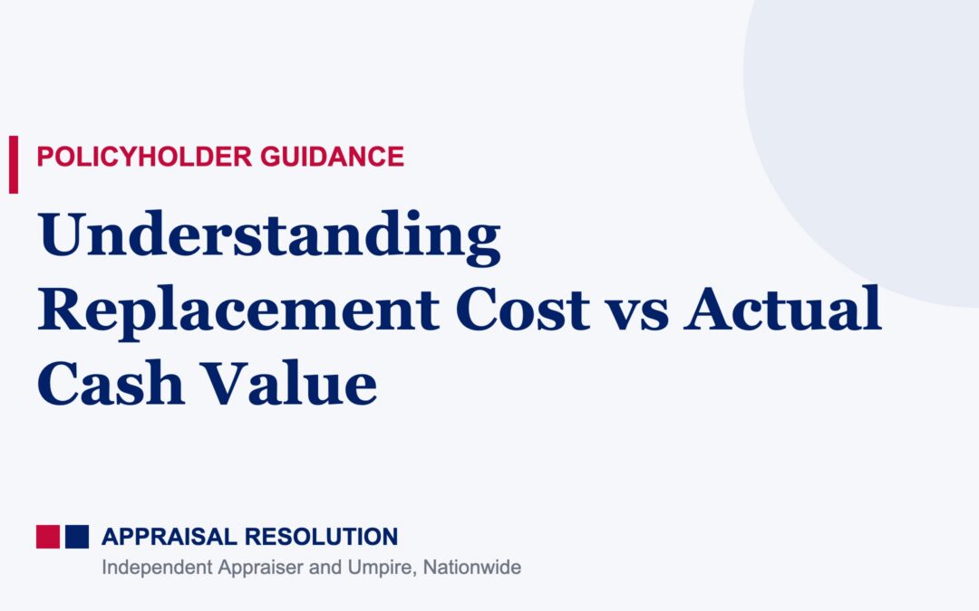 Understanding Replacement Cost vs Actual Cash Value
