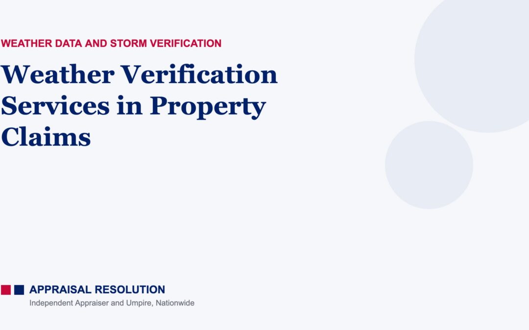 Weather Verification Services in Property Claims