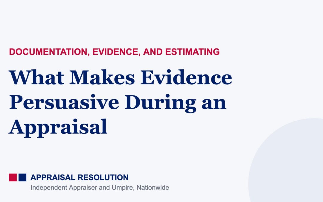What Makes Evidence Persuasive During an Appraisal