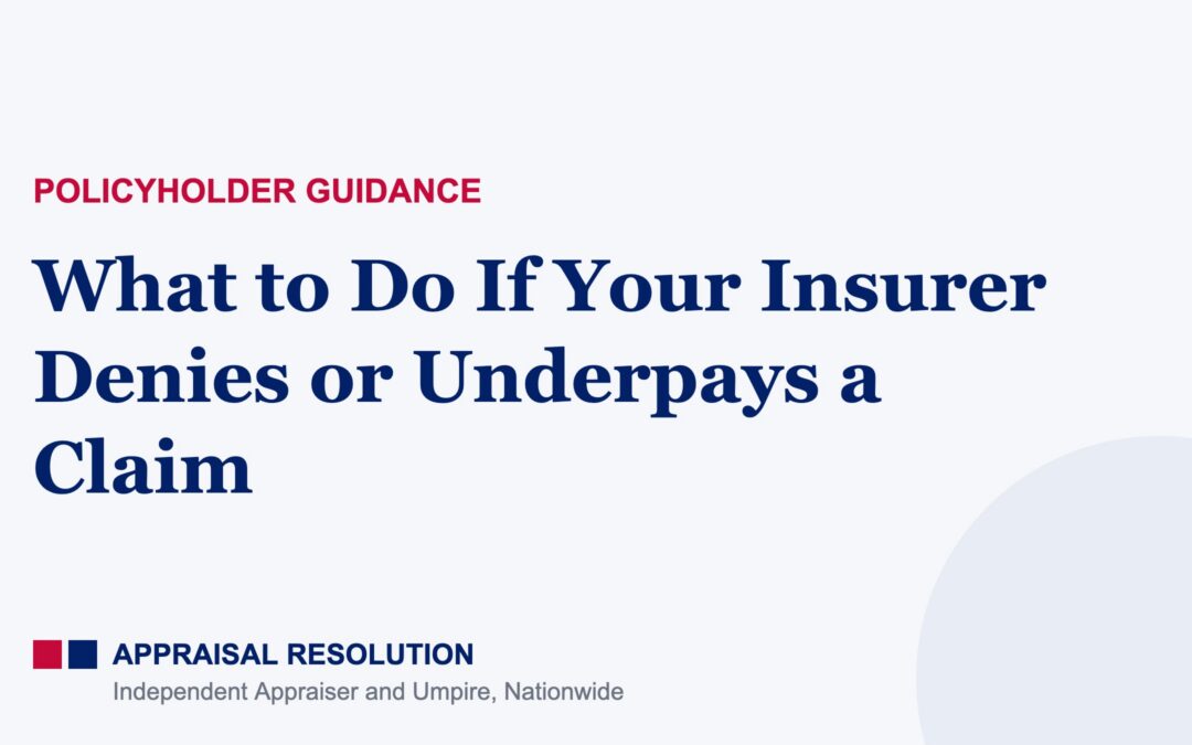 What to Do If Your Insurer Denies or Underpays a Claim
