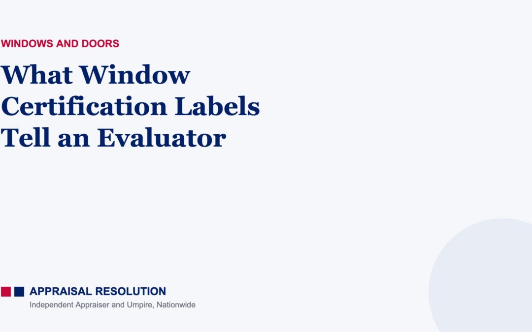 What Window Certification Labels Tell an Evaluator