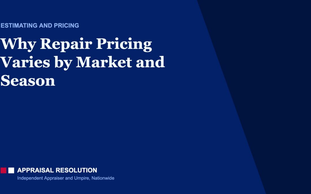 Why Repair Pricing Varies by Market and Season