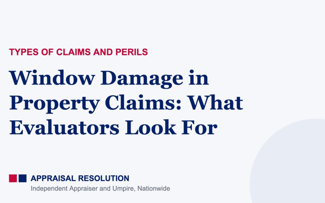 Window Damage in Property Claims: What Evaluators Look For | Types of Claims and Perils | Appraisal Resolution