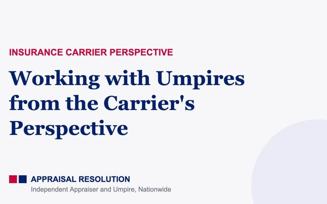 Working with Umpires from the Carrier’s Perspective